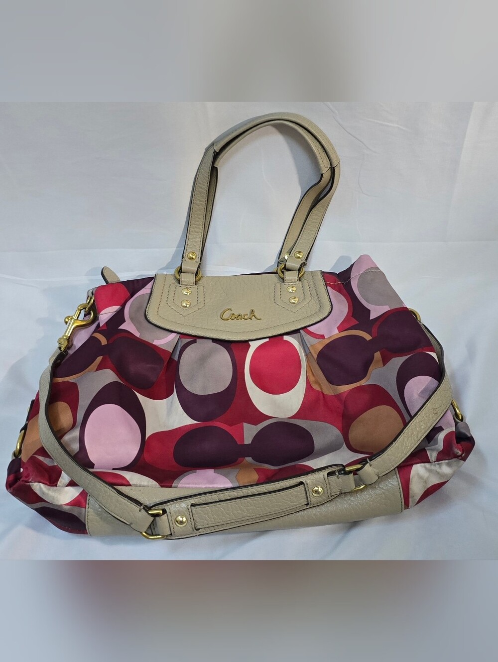 Coach Ashley Scarf Print Carryall Satchel F21704
